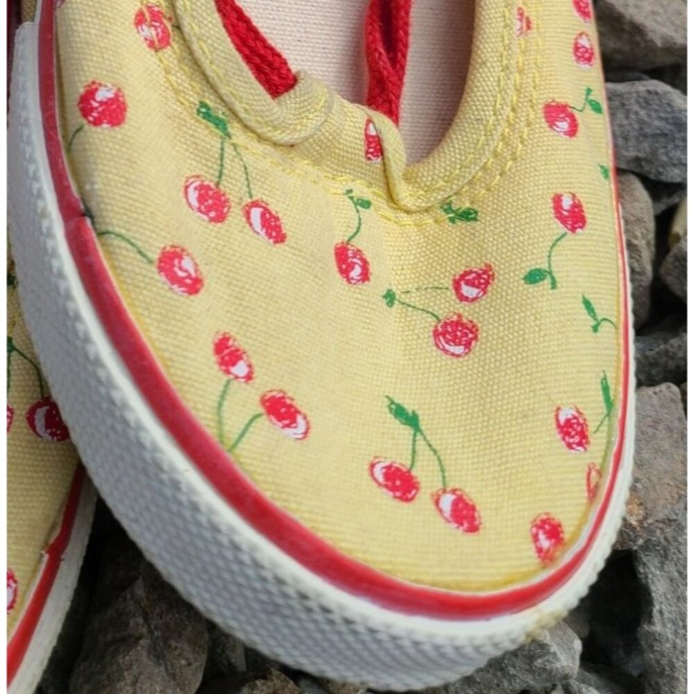 Vintage TwentySixRed Women's Size 6 Sugar Cherry Print Ankle Tie Slip-on Shoes - Picture 5 of 8